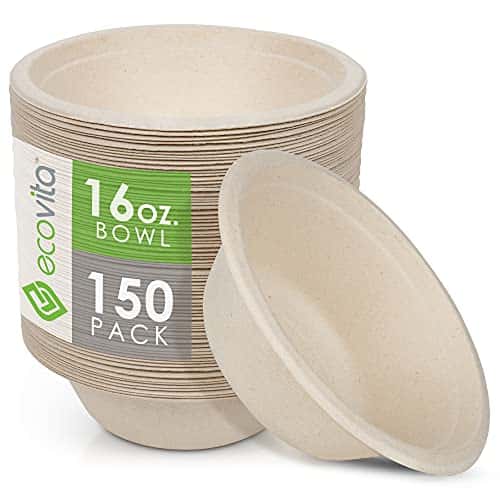 16-oz Eco-Friendly 150-Pack 16 oz. Compostable Paper Bowls for Sustainable Entertaining
