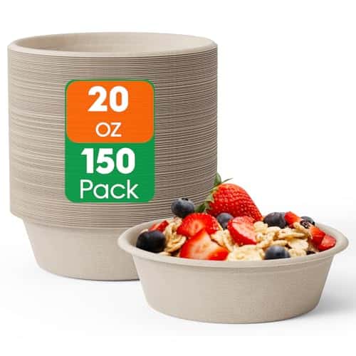 150-piece 150 Eco-Friendly 20 oz Paper Bowls for Sustainable Dining and Entertaining