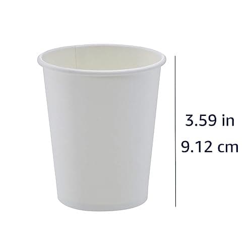 Amazon Basics Compostable Coffee Cups, 8 Ounces, Paper, 1000 Count (Pack of 1), White 3