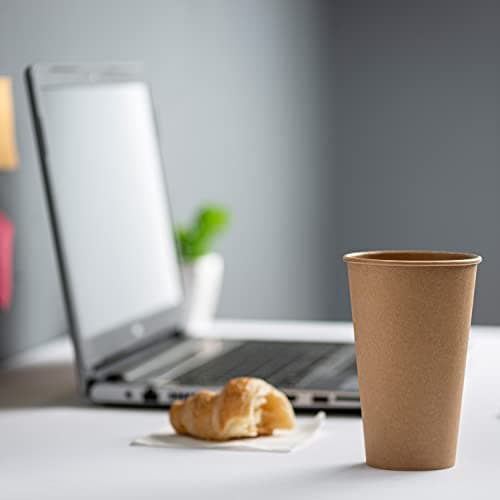 GUSTO [12 oz. - 100 Count Kraft Disposable Paper Cups, Hot Coffee Cups Brown Unbleached - Eco-Friendly Cups (Formerly Comfy Package) 3