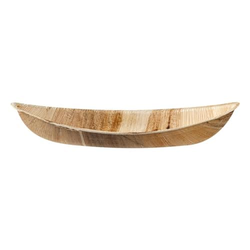 Restaurantware Indo 12 x 5 Inch Palm Leaf Plates 25 Durable Palm Plates - Disposable Boat-Shaped Design Palm Leaf Dinner Plates Impervious To Grease For Hefty Meals Appetizers Or Desserts 15