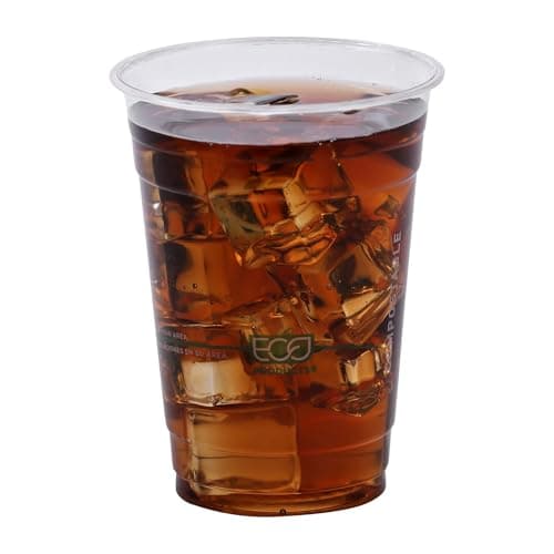 ECO PRODUCTS GreenStripe Clear Compostable 16oz PLA Plastic Cups, Case of 1000, Disposable Renewable Plant-Based Cold Cups, For Cold Drinks & Snacks, BPI Certified, ASTM Compliant. 7