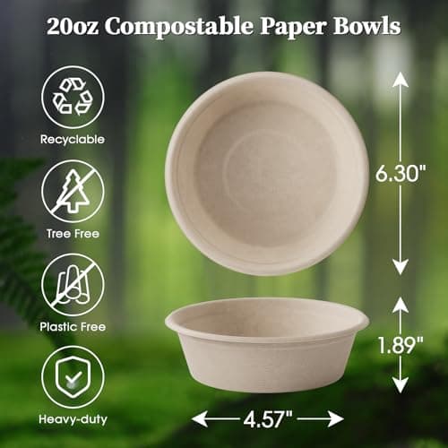 150-piece 150 Eco-Friendly 20 oz Paper Bowls for Sustainable Dining and Entertaining 2