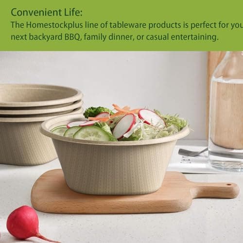 Homestockplus 48 Oz Disposable Bowls - Heavy Duty 6