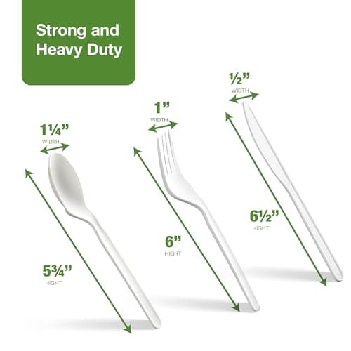 Elegant Disposables 100% Compostable PLA Combo Cutlery Set Disposable Plastic Forks Spoons Knives 400 Pcs Biodegradable Utensils 5