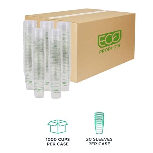ECO PRODUCTS GreenStripe Clear Compostable 16oz PLA Plastic Cups, Case of 1000, Disposable Renewable Plant-Based Cold Cups, For Cold Drinks & Snacks, BPI Certified, ASTM Compliant. 2