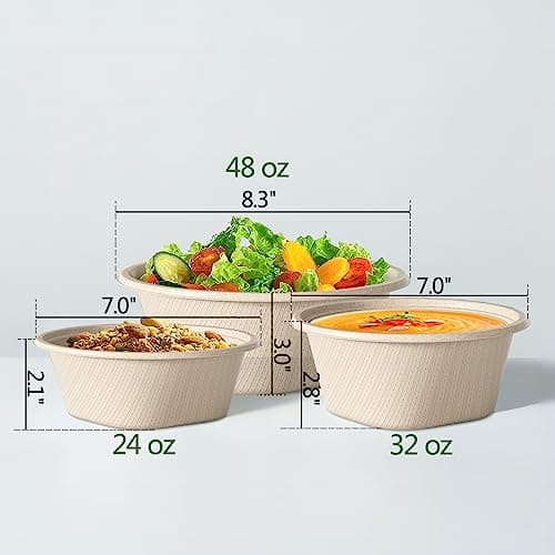 Homestockplus 48 Oz Disposable Bowls - Heavy Duty 8