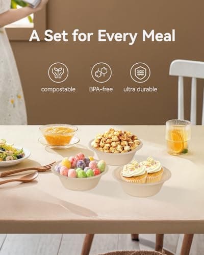 Dynta 380 Pack 12oz Paper Bowls, Compostable Disposable 2