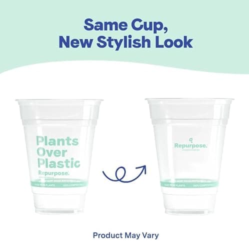 Repurpose 100% Compostable Plant-Based Clear Cold Cups, 16oz, 50 Count, BPA Free, No PFAS Added, FDA Non-Toxic, Certified BioBased 5