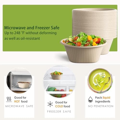 Homestockplus 48 Oz Disposable Bowls - Heavy Duty 7