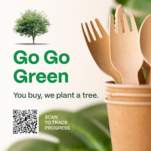 100% Compostable Cutlery Set - 300 Pieces Wooden Compostable Utensils [120 Forks, 90 Knives, 90 Spoons] - Disposable Wooden Cutlery, Eco Friendly Forks And Spoons Disposable Cutlery Set Party Utensils 3