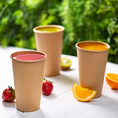 GUSTO [12 oz. - 100 Count Kraft Disposable Paper Cups, Hot Coffee Cups Brown Unbleached - Eco-Friendly Cups (Formerly Comfy Package) 6
