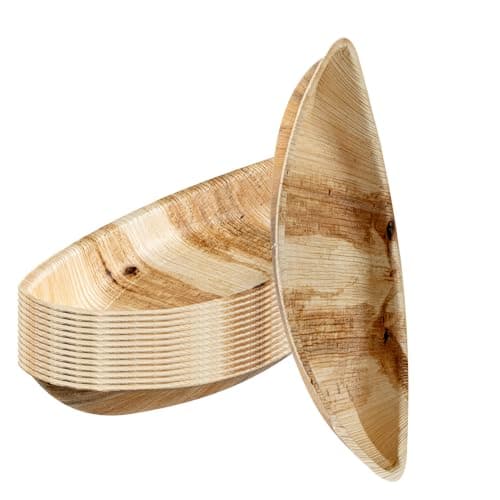 Restaurantware Indo 12 x 5 Inch Palm Leaf Plates 25 Durable Palm Plates - Disposable Boat-Shaped Design Palm Leaf Dinner Plates Impervious To Grease For Hefty Meals Appetizers Or Desserts 2