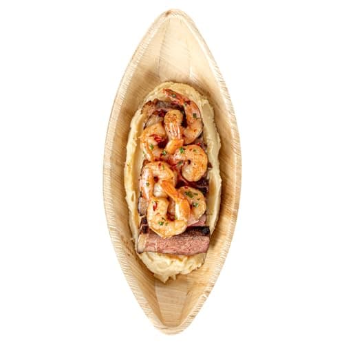 Restaurantware Indo 12 x 5 Inch Palm Leaf Plates 25 Durable Palm Plates - Disposable Boat-Shaped Design Palm Leaf Dinner Plates Impervious To Grease For Hefty Meals Appetizers Or Desserts 12