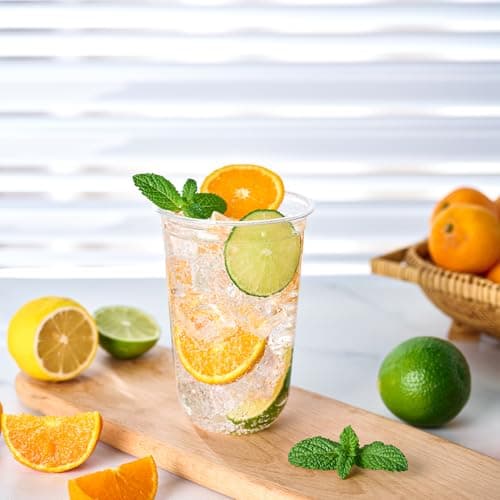 Vplus 16 oz Compostable Clear Plastic Cold Cups, 100 Pack Biodegradable Disposable Cups, BPA & PFAS Free, Plant-Based Plastic Cups for Juice, Wine, Parties, Weddings, and Everyday Use 2