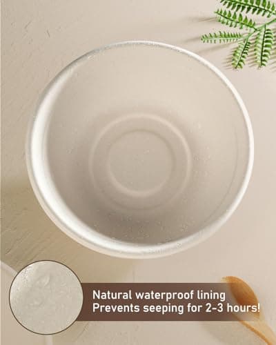Dynta 110 Pack 32oz Compostable Paper Bowls for Eco-Friendly Entertaining 3