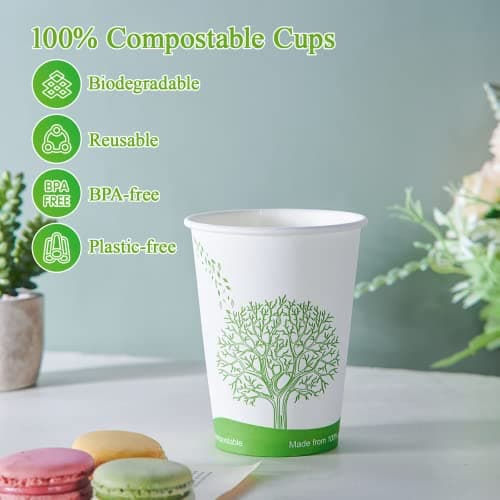 ECOLipak 240 Count 12 oz Compostable Paper Cups - Cups 4