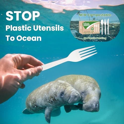 190-piece Eco-Friendly 190-Count Compostable Cutlery Set for 5