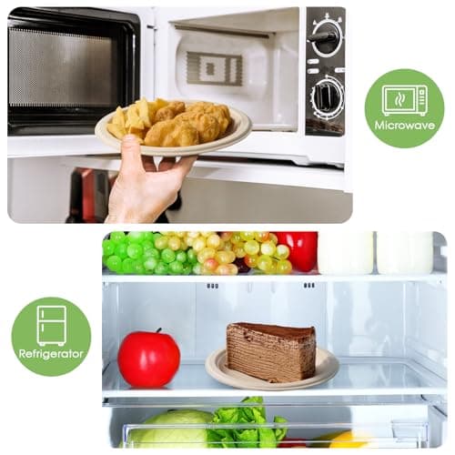 ECOLipak 6 Inch Disposable Compostable Small Paper Plates, 500 Pack Recycled Sugarcane Bagasse Biodegradable Heavy Duty Mini Dinner Appetizer Cake Dessert Plates for Party(Nature) 5