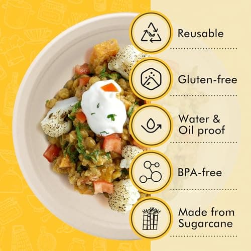 RACETOP Compostable Paper Plates 10 Inch [150 Pack], Disposable Biodegradable Heavy Duty Paper Plates, Made of Natural Sugarcane Fibers, Unbleached Brown, Round 2