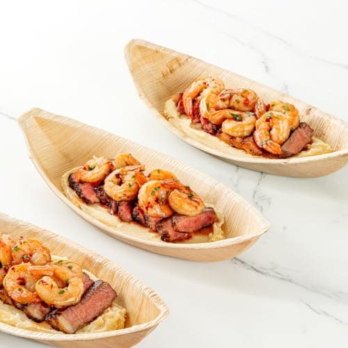 Restaurantware Indo 12 x 5 Inch Palm Leaf Plates 25 Durable Palm Plates - Disposable Boat-Shaped Design Palm Leaf Dinner Plates Impervious To Grease For Hefty Meals Appetizers Or Desserts 7