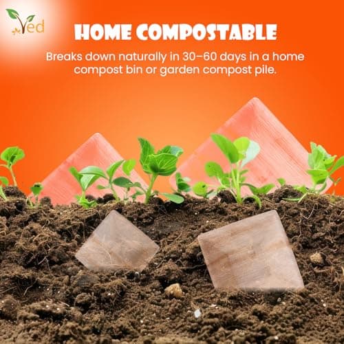 Ved 25 Eco-Friendly, Biodegradable Areca Leaf Bowl 5.5" (13.75cm),Deep Square Disposable Bowls for Soup, Salad, Desserts, Sturdy, Compostable Party Bowls. 4