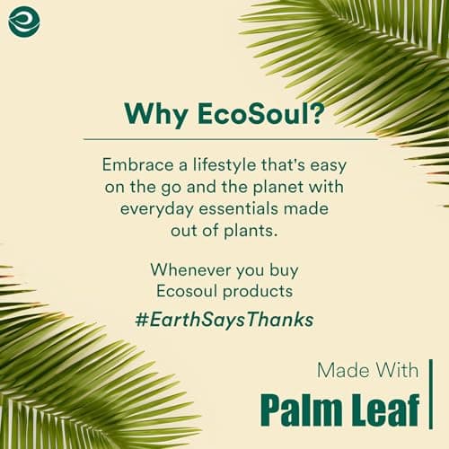 ECO SOUL Compostable 10 Inch Palm Leaf Square Plates (100 Count) Like Bamboo Plates | Biodegradable | Eco-Friendly, Microwave & Oven Safe 9