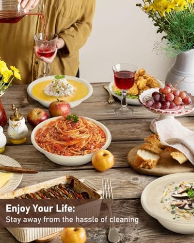 Dynta 110 Pack 32oz Compostable Paper Bowls for Eco-Friendly Entertaining 4