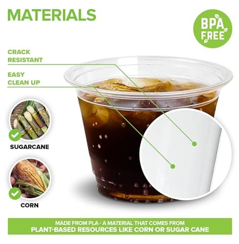 Eco-Friendly 9 oz Compostable Cold Cups for Sustainable 3