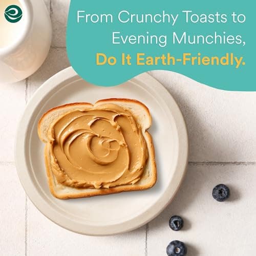 ECO SOUL Compostable Paper Plates 6 Inch (100 Count) Heavy Duty Disposable Dessert Plates, Eco-Friendly Sugarcane Bagasse Small Plates For Appetizer- Natural Brown 5