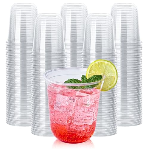 Vplus 12 oz Compostable Clear Plastic Cold Cups, 100 Pack Biodegradable Disposable Cups, BPA & PFAS Free, Plant-Based Plastic Cups for Juice, Wine, Parties, Weddings, and Everyday Use