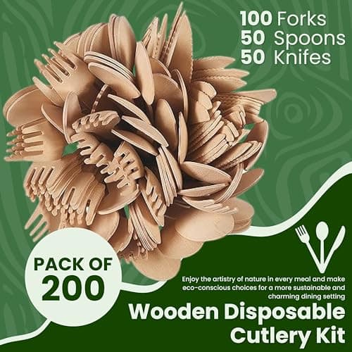 Perfect Stix Wooden Cutlery Kit. Pack of 200 3