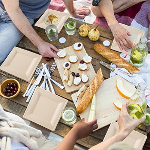 100% Compostable 10-Inch Square Plates for Eco-Friendly Entertaining 7