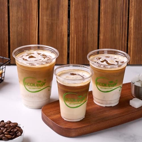 ECOLipak 1000 Count 9 OZ Clear Compostable Plastic Cups, Disposable Plant-Based Biodegradable Drinking Party Cups, PLA Plastic Cold Tumblers for Restaurant, Office, Canteen, Large Gathering 7