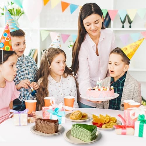 ECOLipak 6 Inch Disposable Compostable Small Paper Plates, 500 Pack Recycled Sugarcane Bagasse Biodegradable Heavy Duty Mini Dinner Appetizer Cake Dessert Plates for Party(Nature) 7