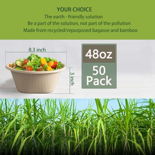 Homestockplus 48 Oz Disposable Bowls - Heavy Duty 2