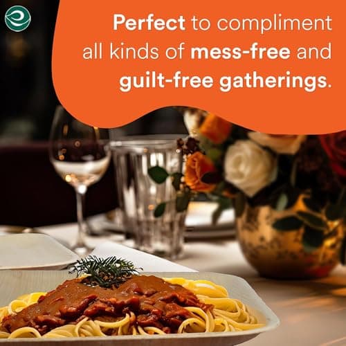 ECO SOUL Compostable 10 Inch Palm Leaf Square Plates (100 Count) Like Bamboo Plates | Biodegradable | Eco-Friendly, Microwave & Oven Safe 6