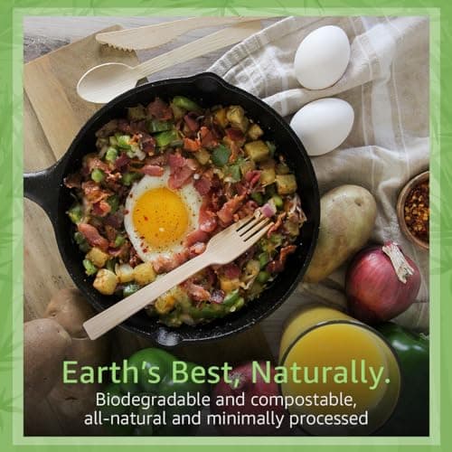 Ibambo 100% Bamboo Utensils Set - x Compostable Cutlery Set 8