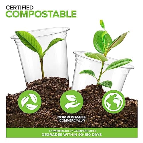 Stock Your Home Compostable Cold Cups 16 oz (1000 Pack), Plant Based Eco Friendly Disposable Cups for Water, Wine or Beer Samples 4