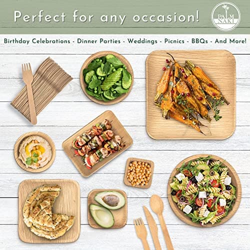 Sustainable Palm Leaf Plates - 10-Inch Square Eco-Friendly Tableware for Events 4