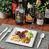 ECOLipak 120 Pack Compostable Paper Plates, 10 inch and 8 inch Heavy Duty Eco friendly Sugarcane Biodegradable Disposable Square Plates for Party Dinner Birthday 17